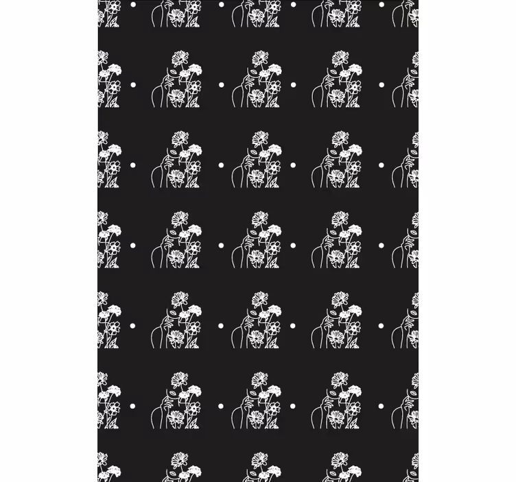 Hallway wallpaper black and white silhouette - TenStickers