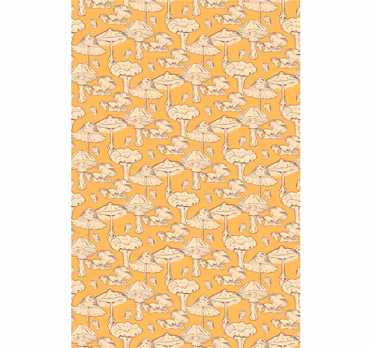 Hallway wallpaper mushroom pattern design - TenStickers