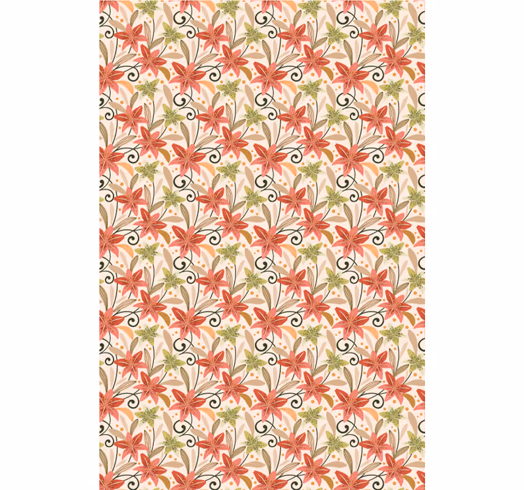 Hallway wallpaper vibrant floral design - TenStickers