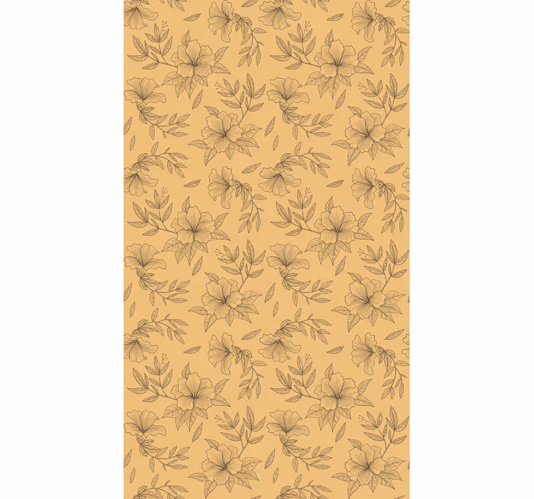 Hallway wallpaper with beige stylized patterns - TenStickers
