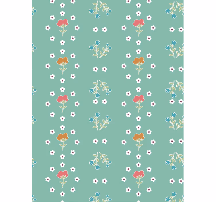 Hallway wallpaper turquoise theme design - TenStickers