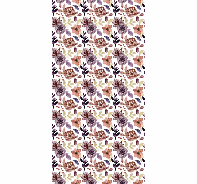 Hallway wallpaper rose and flower design - TenStickers