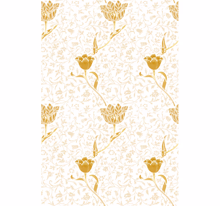 Hallway wallpaper with a golden elegant pattern - TenStickers