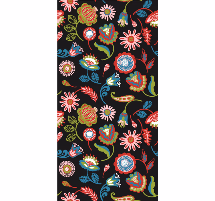 Hallway wallpaper with elegant floral designs - TenStickers
