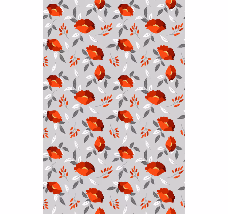 Hallway wallpaper in red grey pattern - TenStickers