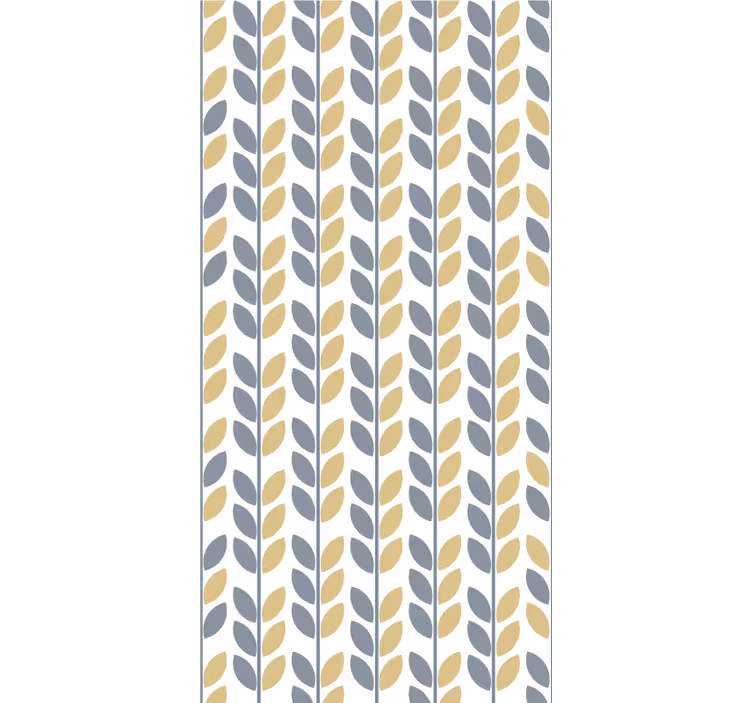 Scandinavian wallpaper grey and yellow vertical leaves - TenStickers