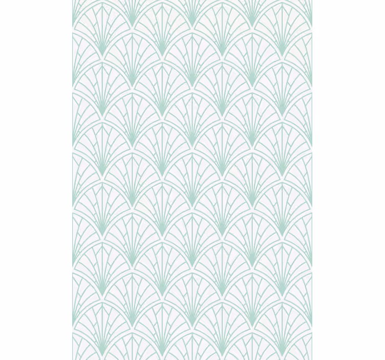 Scandinavian wallpaper light aquamarine leaves white - TenStickers