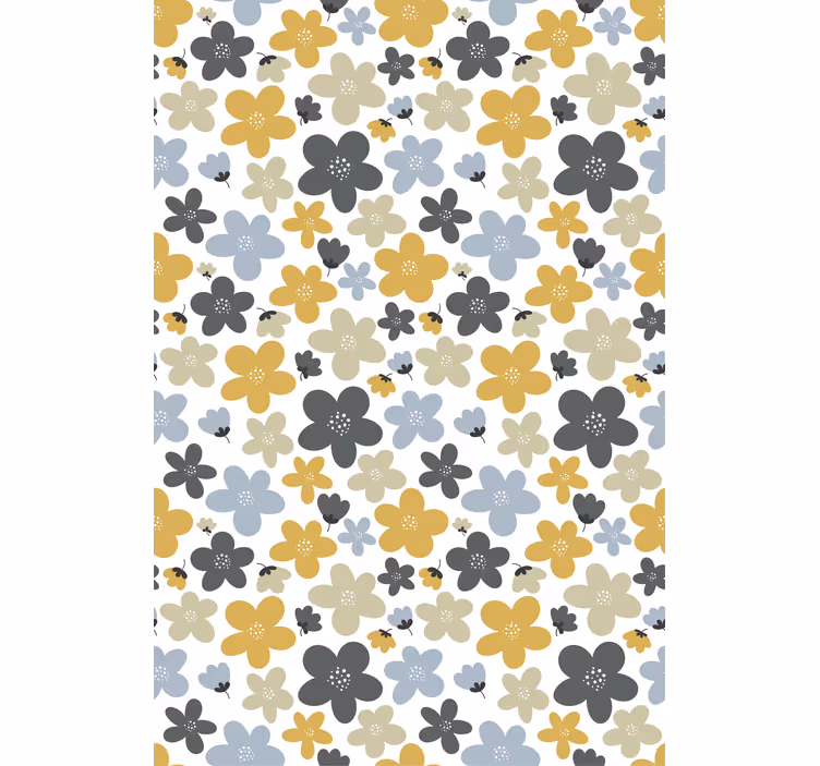 Scandinavian wallpaper pastel abstract flowers - TenStickers