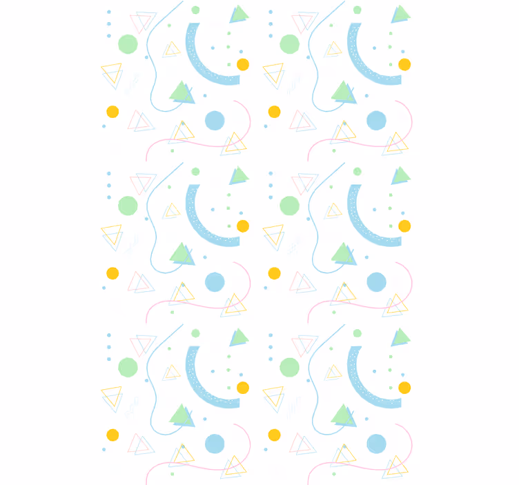 Scandinavian wallpaper green and blue triangle pattern - TenStickers