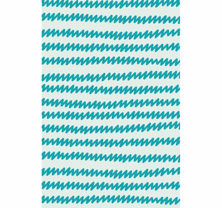 Scandinavian wallpaper aquamarine white zigzag design - TenStickers
