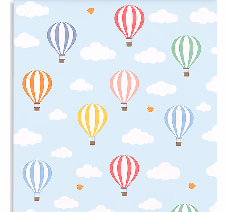 Scandinavian wallpaper pastel balloon adventure - TenStickers