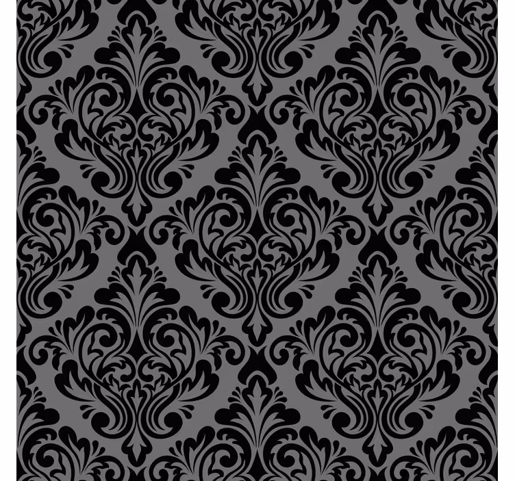 Classic wallpaper vintage black damask design - TenStickers