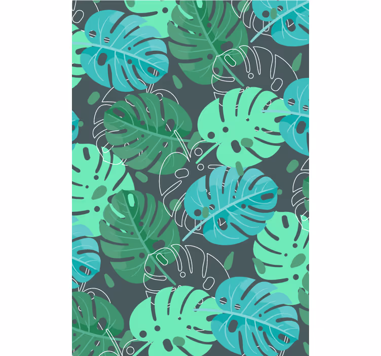 Living room wallpaper tropical leaf design - TenStickers