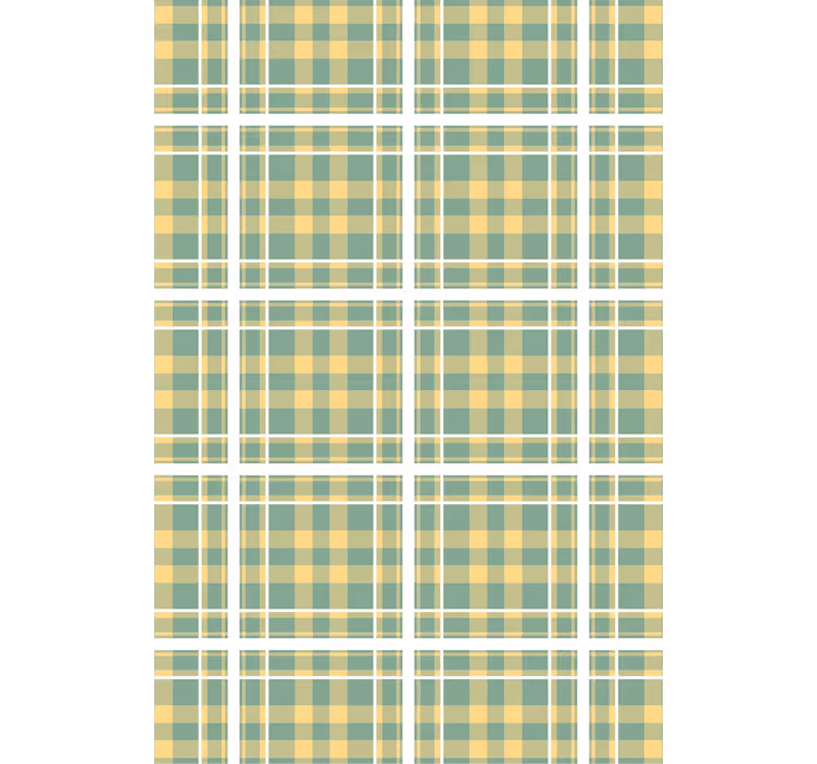 Living room wallpaper in checkered textile design - TenStickers