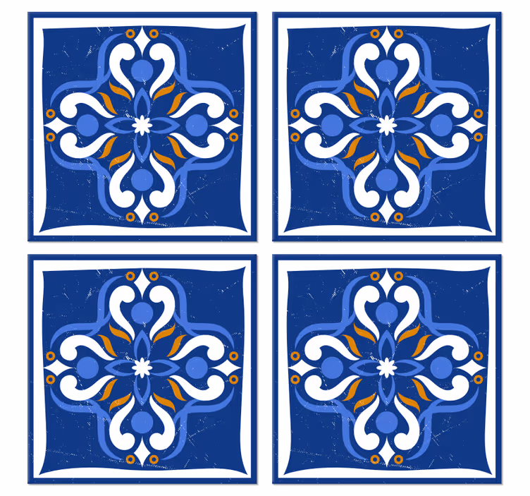 Tile effect wallpaper classic mediterranean design - TenStickers
