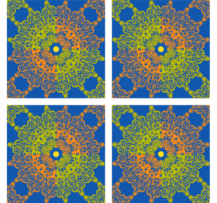 Tile effect wallpaper colorful mandala design - TenStickers