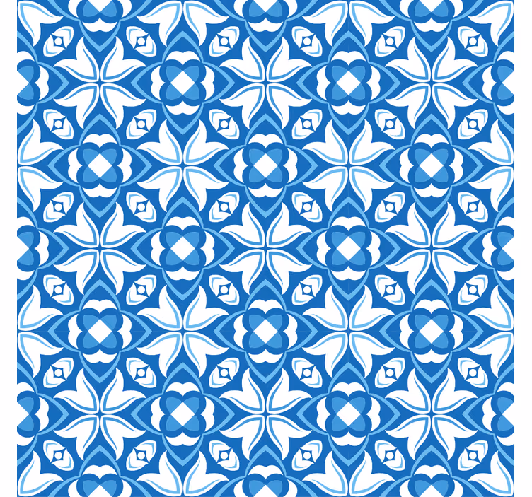 Vintage wallpaper modern blue vase hampton style - TenStickers