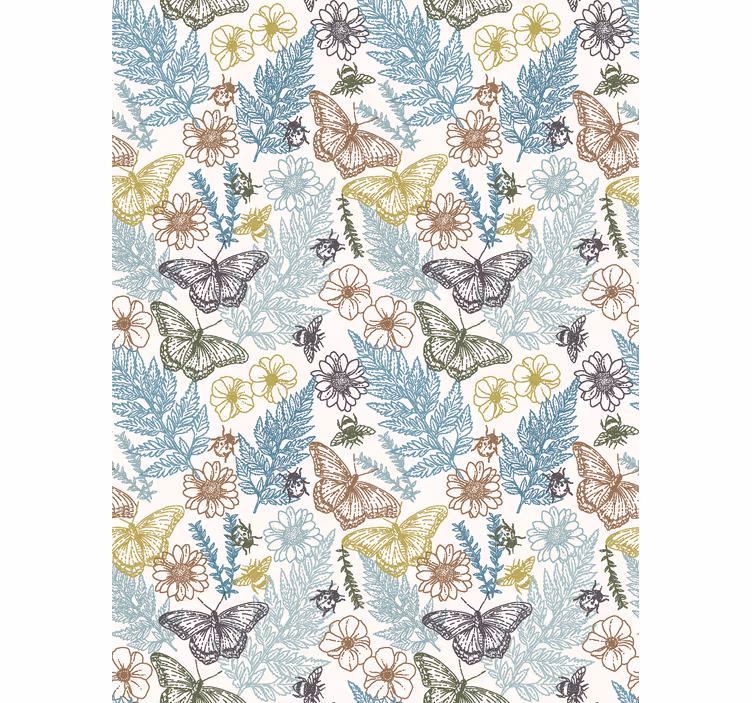 Vintage floral kitchen wallpaper - TenStickers