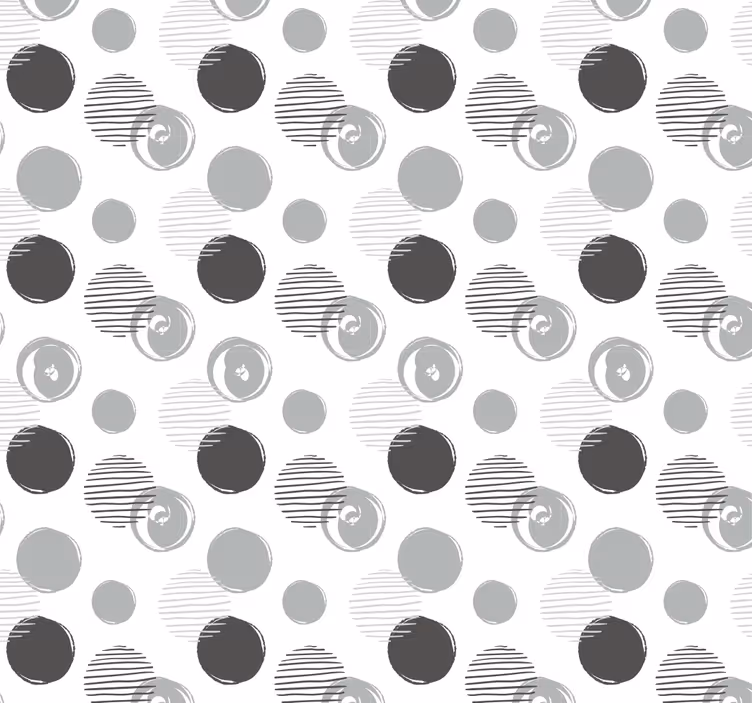 Kitchen wallpaper gray circles pattern - TenStickers