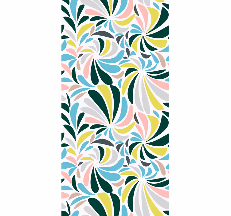 Modern wallpaper with linked colorful feathers - TenStickers