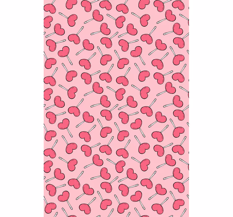 Modern wallpaper hearth-shaped lollipops - TenStickers