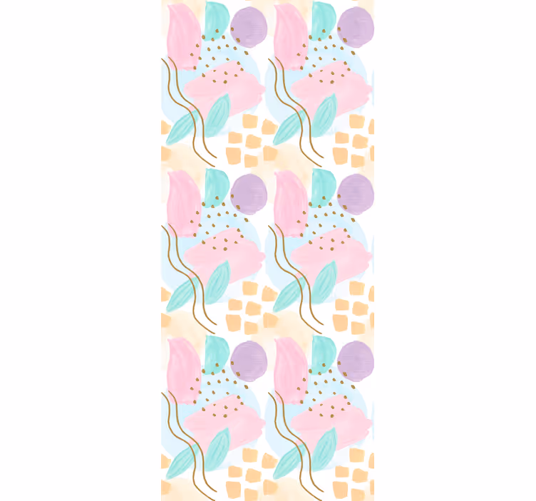 Modern wallpaper with abstract floral designs - TenStickers