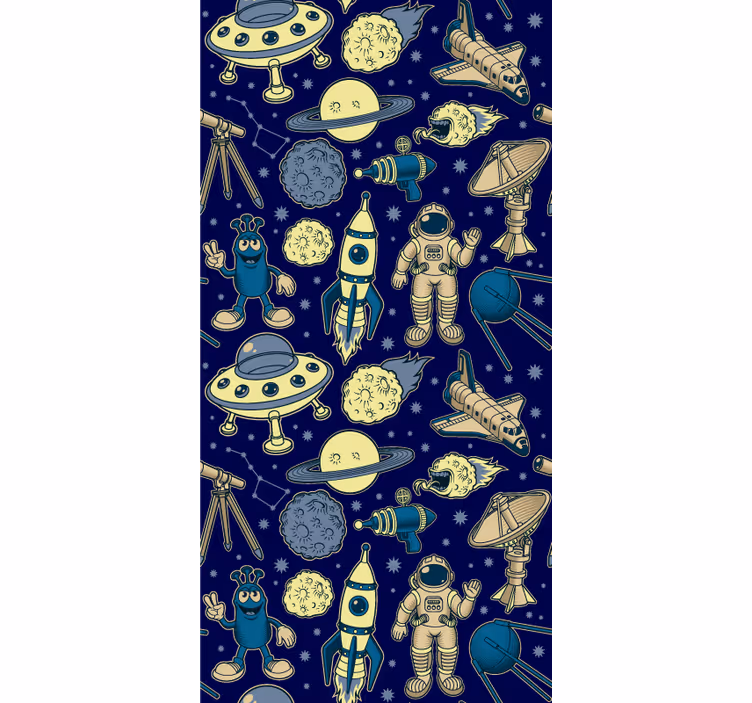 Kids wallpaper space characters - TenStickers
