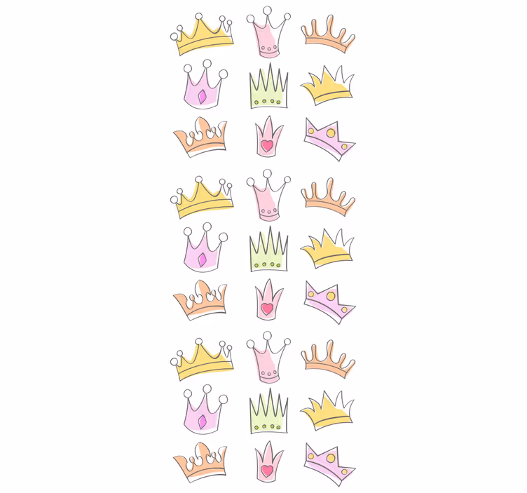 Kids wallpaper with crown pattern motif - TenStickers