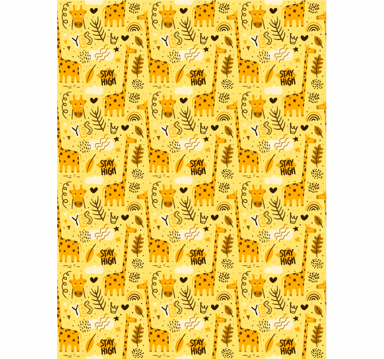 Kids wallpaper yello savannah design - TenStickers