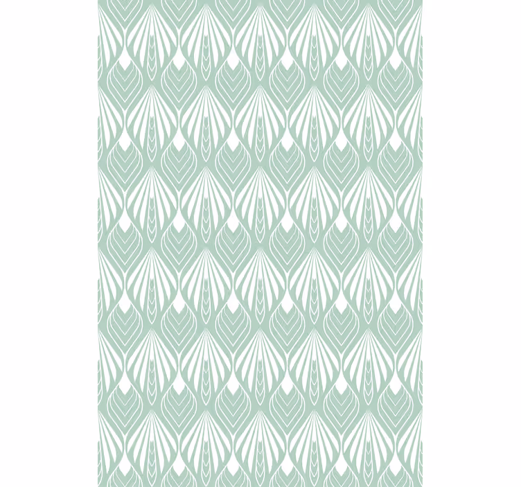 Dining room wallpaper green stylised leaves - TenStickers