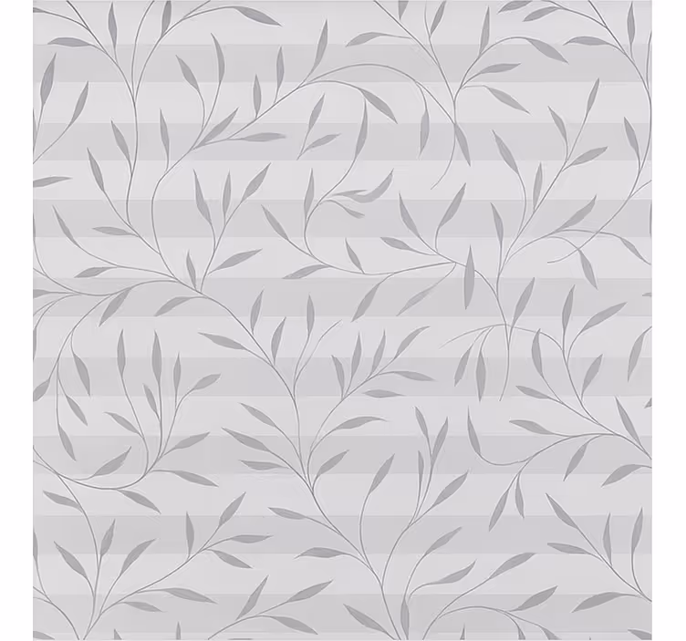 Bathroom wallpaper in white and grey plants - TenStickers