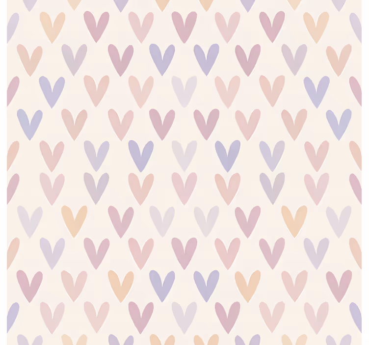 Teenagers wallpaper pastel heart design - TenStickers