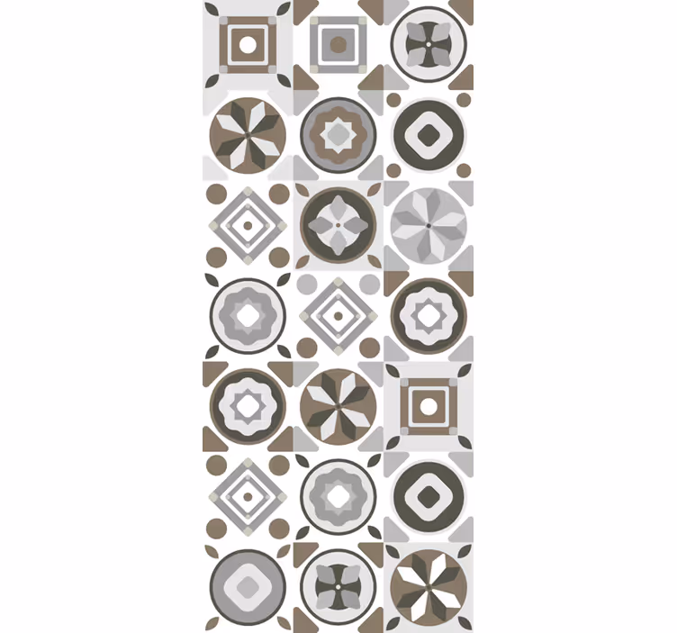 Kitchen wallpaper in grey-toned hydraulic design - TenStickers