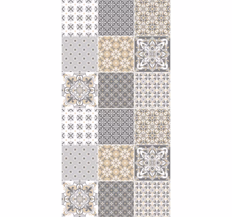 Kitchen wallpaper in moroccan tile effect - TenStickers