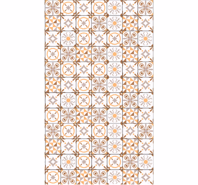 Kitchen wallpaper kitchen vinyl rug brown squares - TenStickers