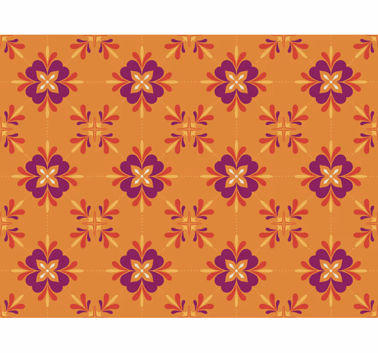 Kitchen wallpaper colorful tiles design - TenStickers