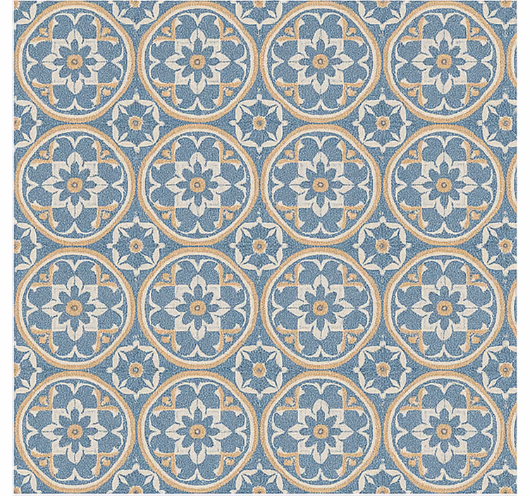 Living room wallpaper azulejo style design - TenStickers