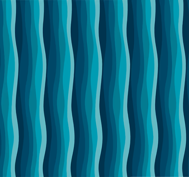 Living room wallpaper serene blue waves design - TenStickers
