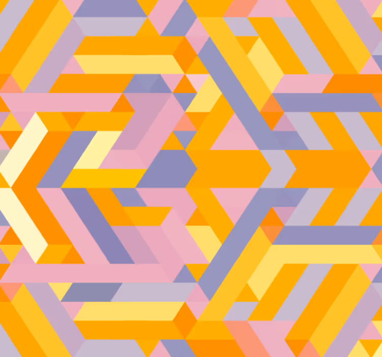 Bathroom wallpaper with overlapping geometric patterns - TenStickers