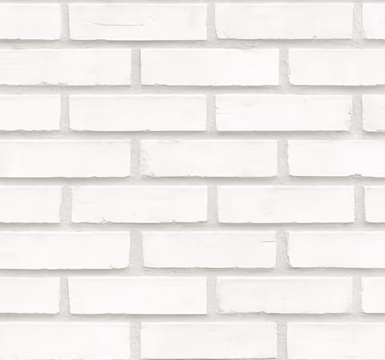 Living room wallpaper white brick pattern - TenStickers