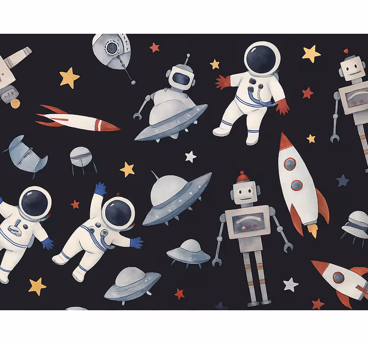 Cosmic kids kids wallpaper - TenStickers