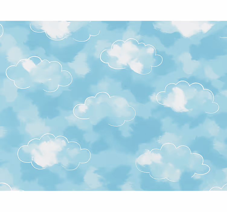 Kids wallpaper soft kids clouds - TenStickers