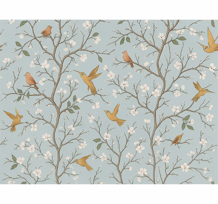 Elegant spring master bedroom wallpaper - TenStickers