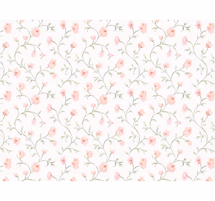 Master bedroom wallpaper botanical pink blossom - TenStickers