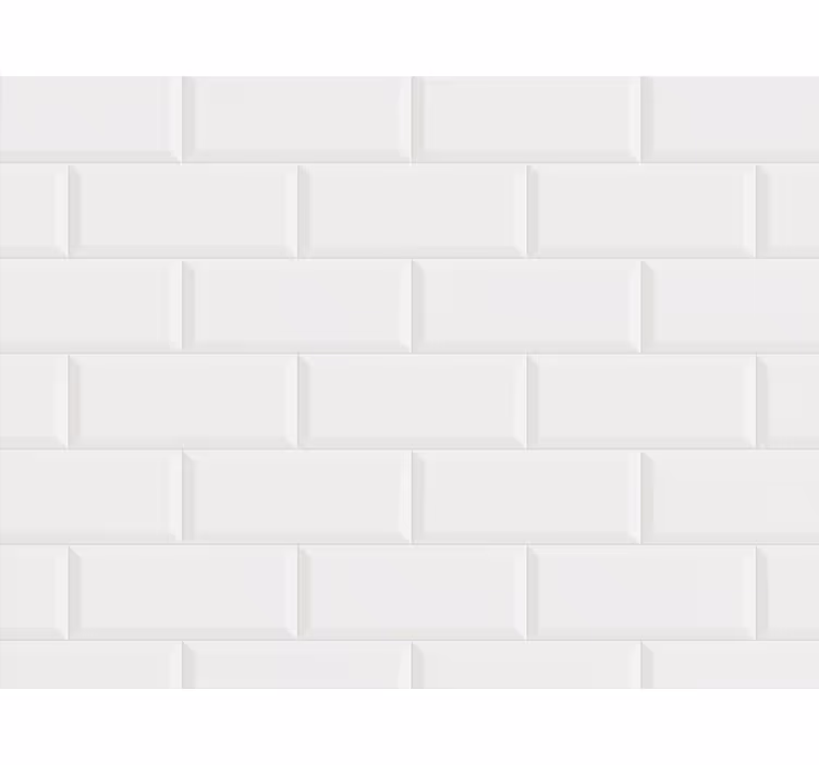 Bathroom wallpaper with white tile design - TenStickers