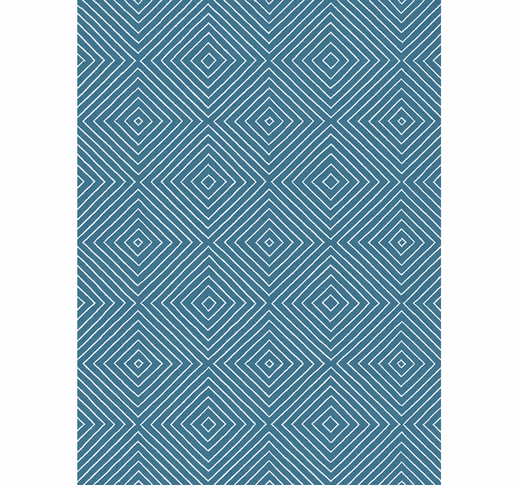 Scandinavian wallpaper blue diamond linework - TenStickers