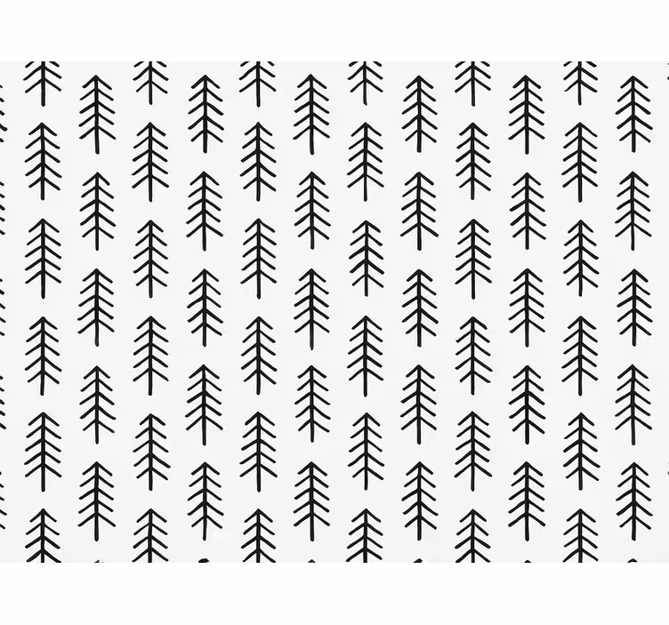 Scandinavian wallpaper black ink pines - TenStickers