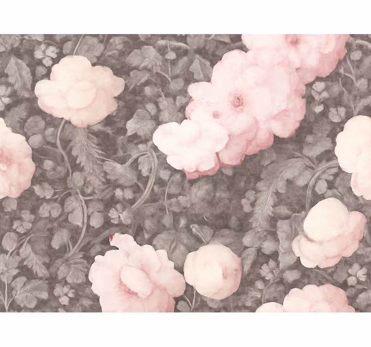 Flower wallpaper vintage linen blossom - TenStickers