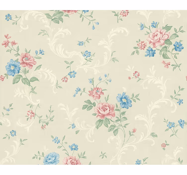Master bedroom wallpaper simple floral pattern - TenStickers