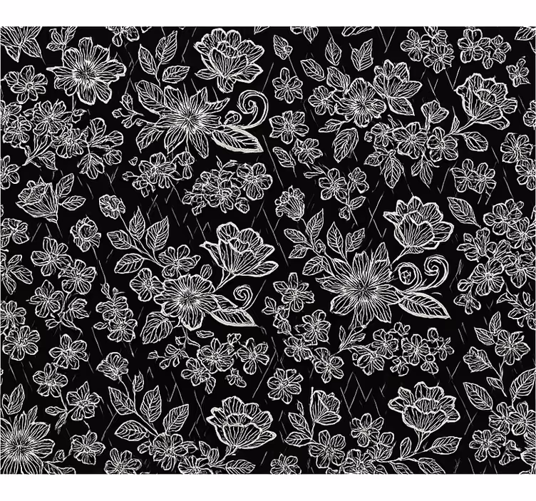 Master bedroom wallpaper in dark floral design - TenStickers